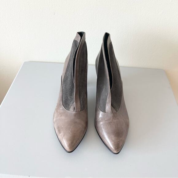 Day Birger et Mikkelsen Leather Ankle Booties Gray Brown Woman size 38 - Picture 2 of 9